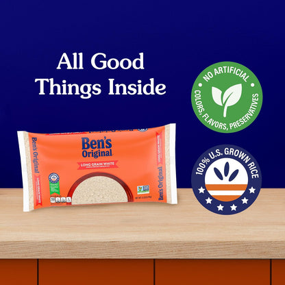 BEN'S ORIGINAL Converted Rice, 80 oz Bag – Fast-Cooking Pantry Staple for Busy Home Cooks and Batch-Cooking Sessions