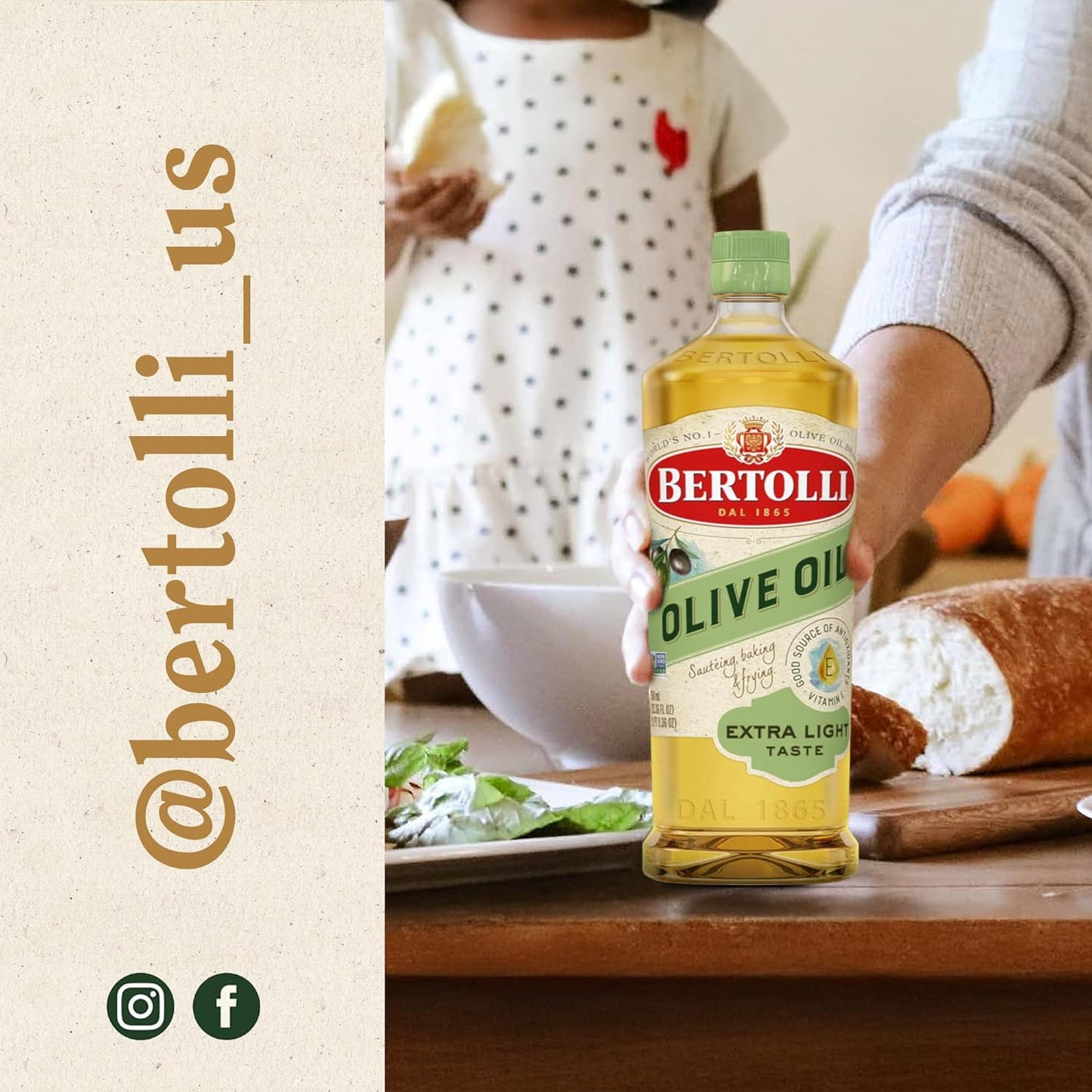 Bertolli Extra Light Tasting Olive Oil – All-in-One Neutral Oil for Clutter-Free Kitchens
