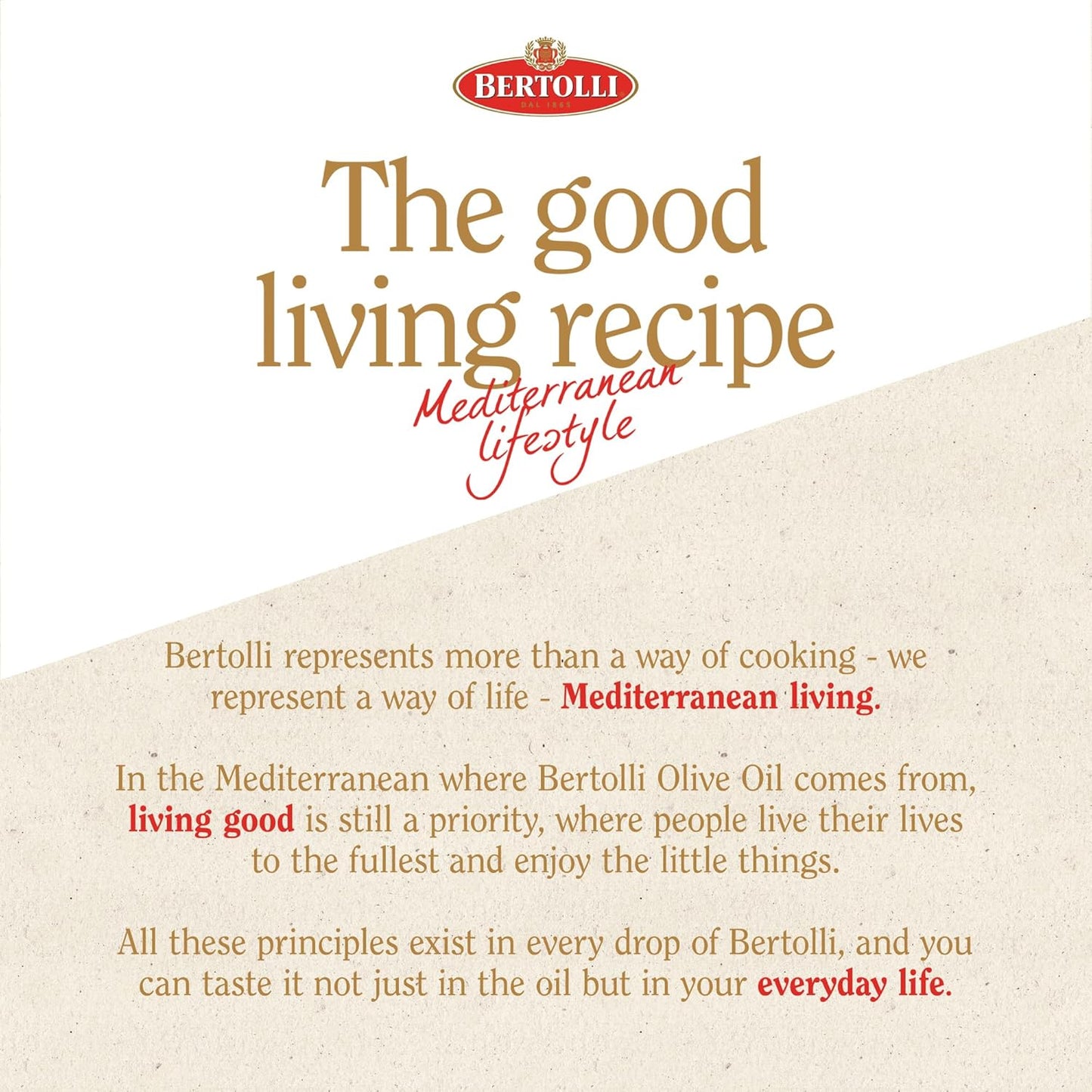 Bertolli Extra Virgin Olive Oil Rich Taste 32 fl oz – Patio Dining Essential for Al Fresco Entertaining