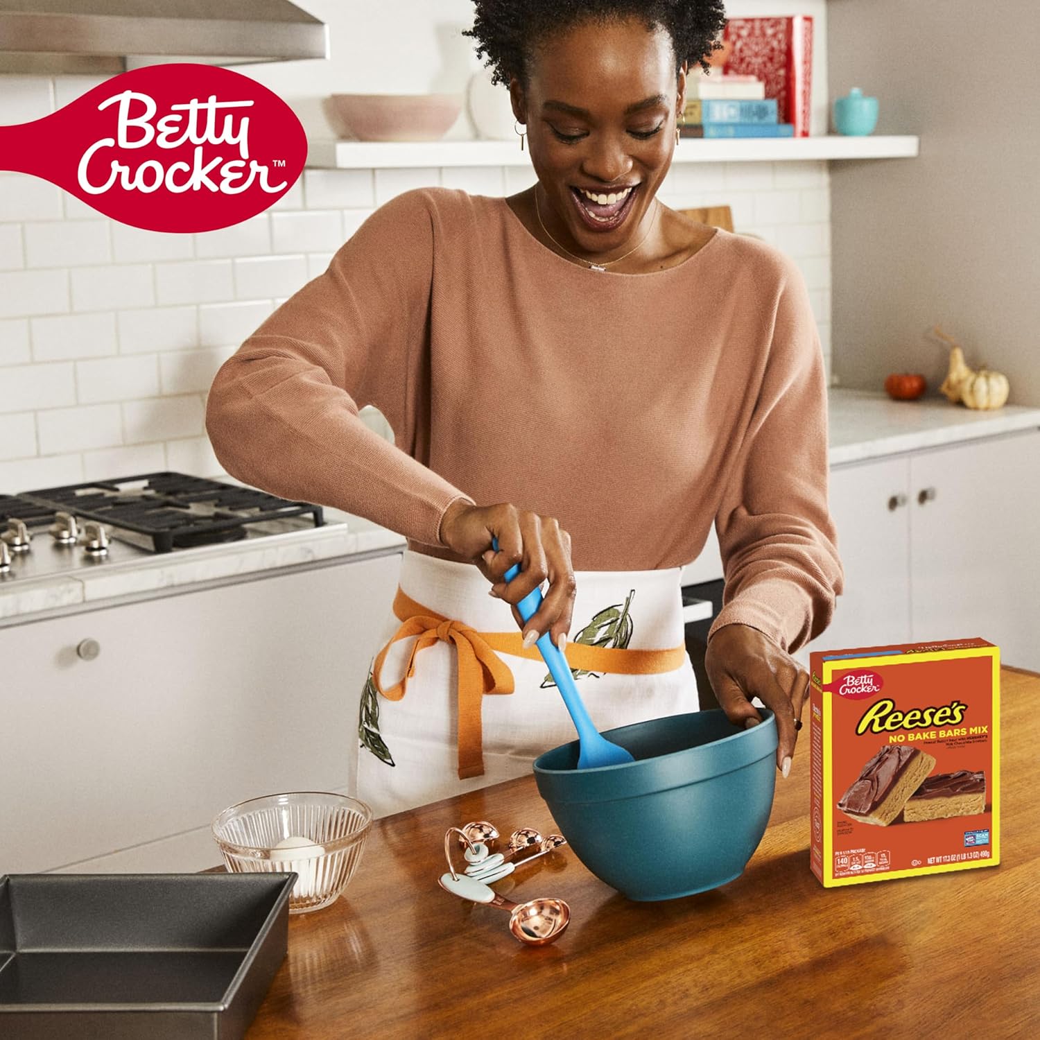 Betty Crocker REESE'S Peanut Butter No-Bake Bars – Quick Office Potluck Dessert for Break Room, 15 Servings