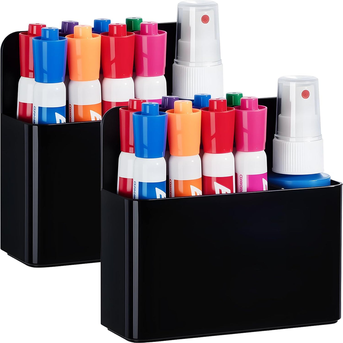 BEYGORM Magnetic Pen Holder 2 Pack, Back-to-School Teacher Appreciation Gift and Classroom Supply Set