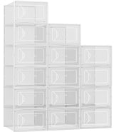 Foluck Stackable Shoe Containers 15 Pack – Design-Forward Entryway Storage in Four Colors