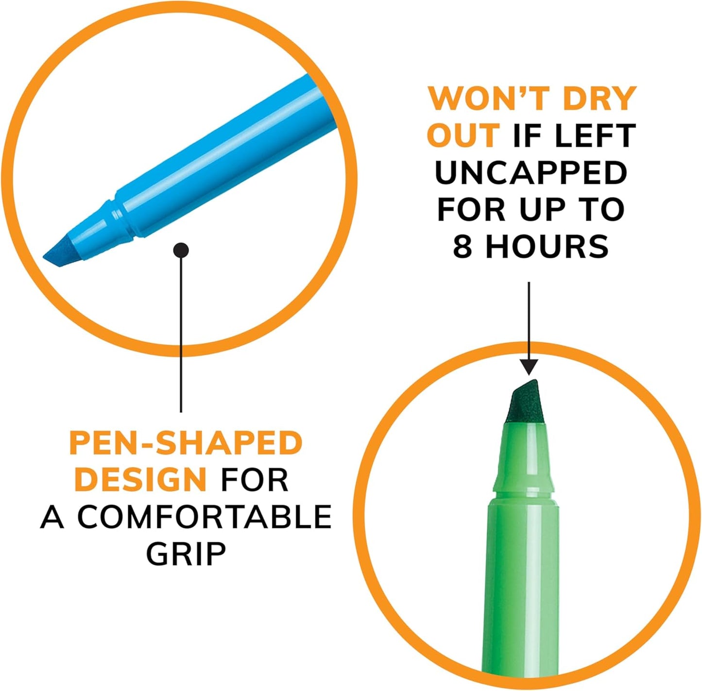 BIC Brite Liner Highlighters Chisel Tip – Deep Work Highlighters for Textbook Review and Study Sessions, 8-Hour Cap-Off
