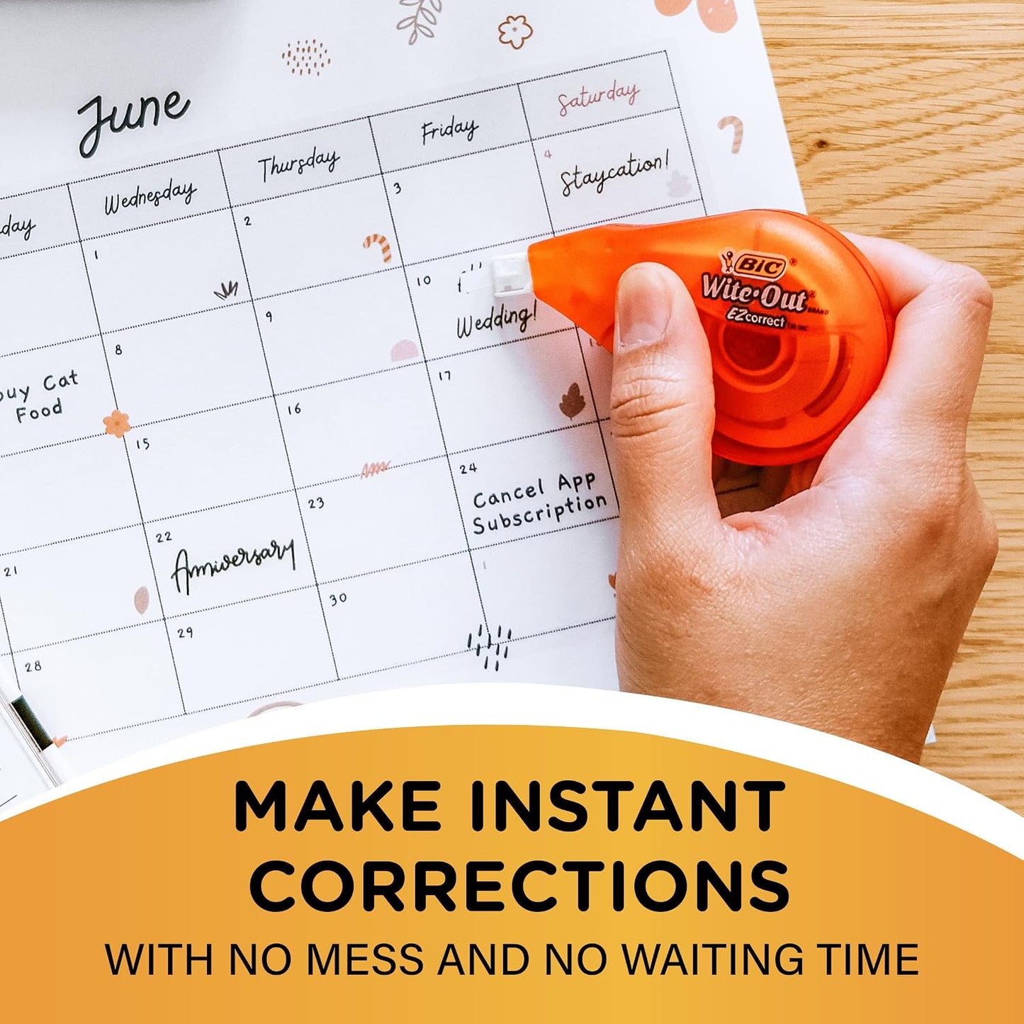 BIC Wite-Out EZ Correct Correction Tape – Office Desk Essential for Error-Free Forms and Notes
