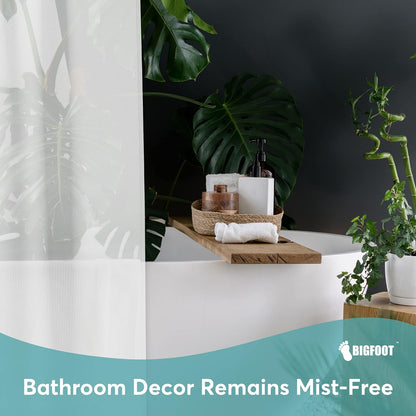 BigFoot Shower Liner – Stylish Bathroom Decor Accent, Clear PEVA Curtain with Magnets 72x72
