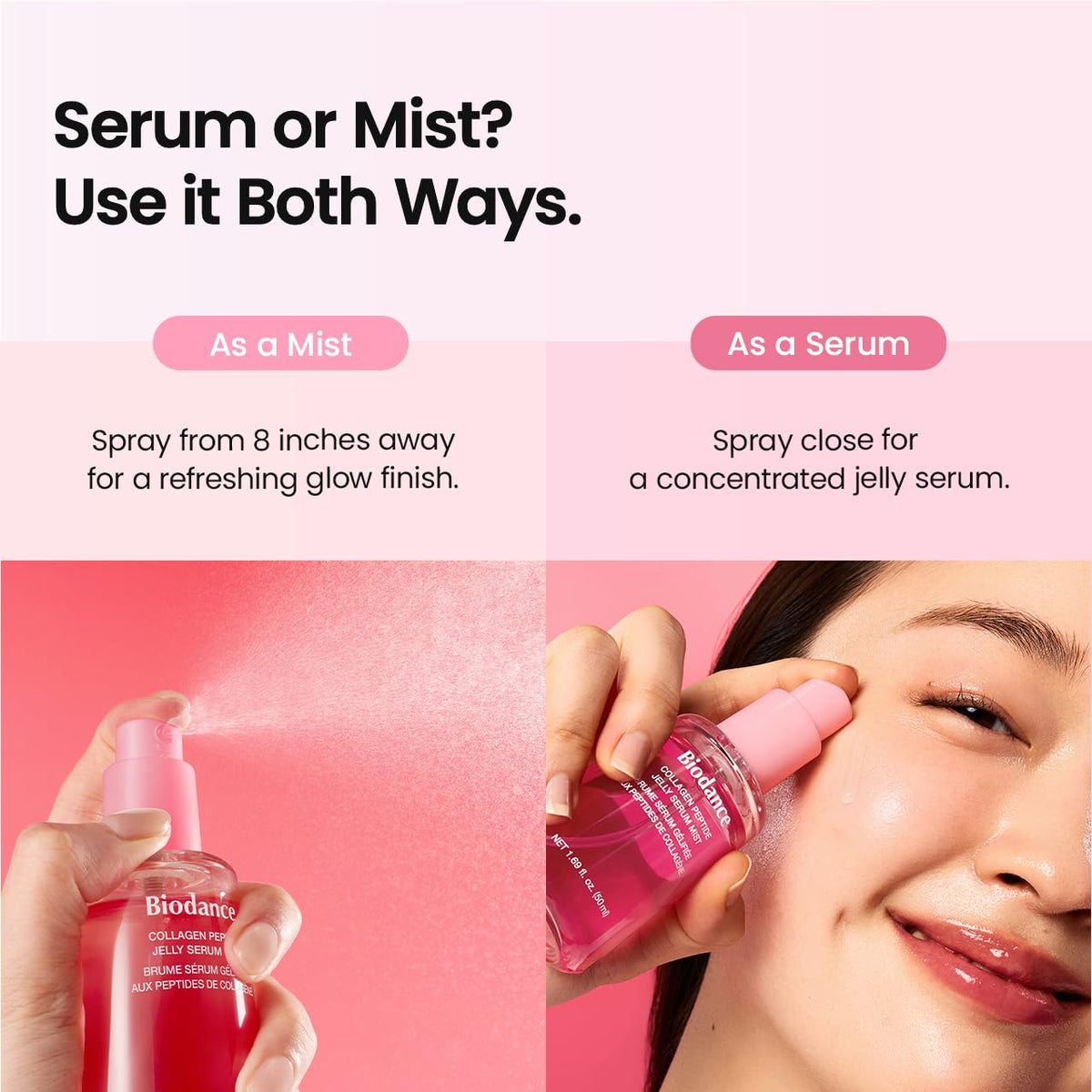BIODANCE Collagen Peptides Jelly Serum Mist – Holiday Pampering Present for Women, TSA-Friendly Hydrating Face Mist