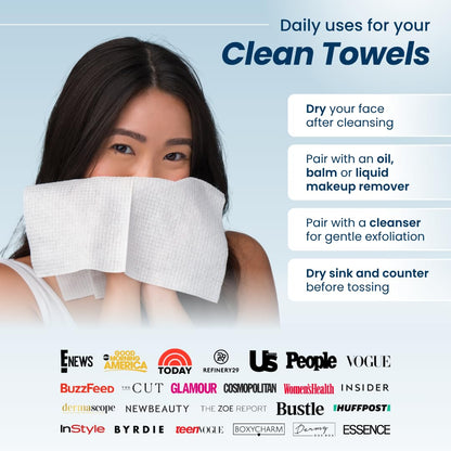 biodegradable, compact format smaller than the clean towels xl line