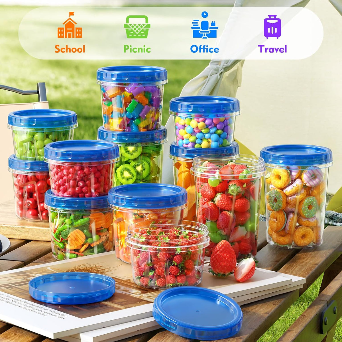 BiuLeon Soup Storage Container Set – Practical Housewarming Gift for Home Cooks, 12 Pack Leakproof Freezer Jars