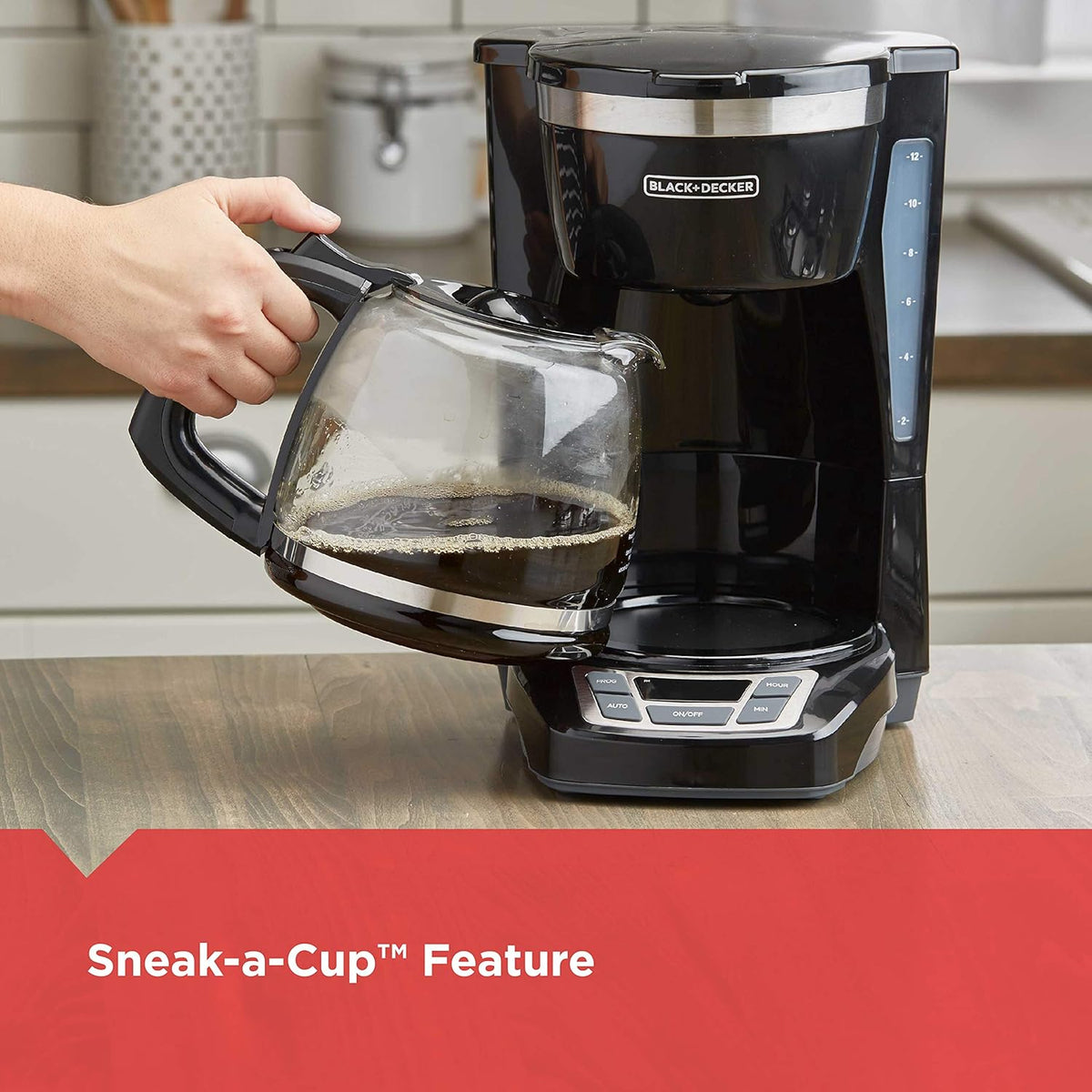 BLACK+DECKER 12-Cup Programmable Coffee Maker, Useful Gift for College Students and First-Time Apartment Renters