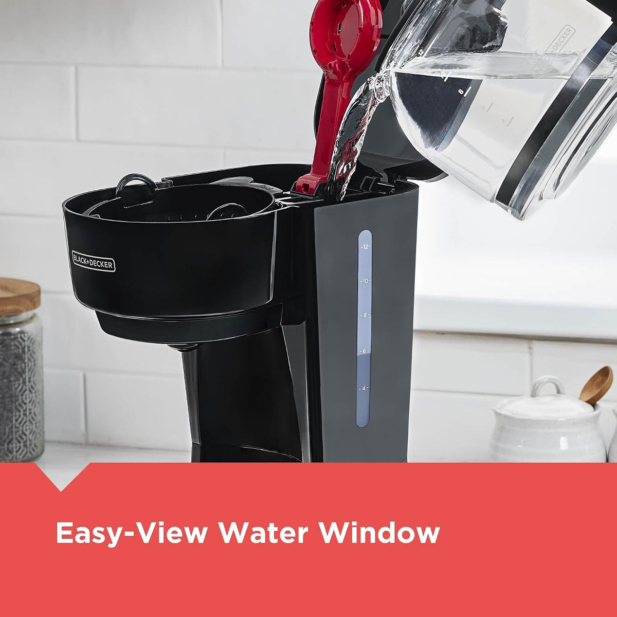 BLACK+DECKER One-Button Coffee Maker, Effortless Pour-Over Replacement for Minimalist Home Offices and Shared Pantries