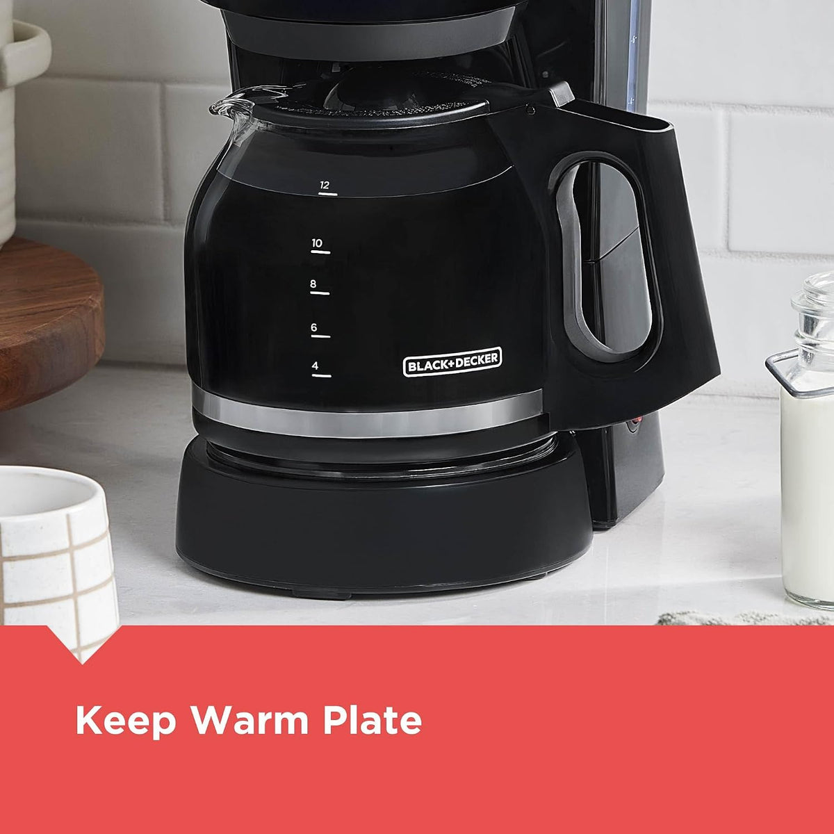 BLACK+DECKER One-Button Coffee Maker, Effortless Pour-Over Replacement for Minimalist Home Offices and Shared Pantries