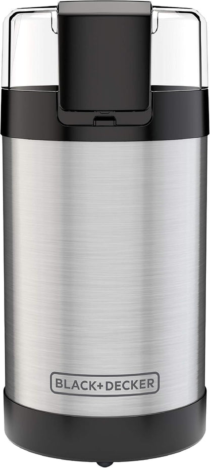 BLACK+DECKER One-Touch Coffee & Spice Grinder – Stainless Steel Minimalist Countertop Appliance for Intentional Kitchens