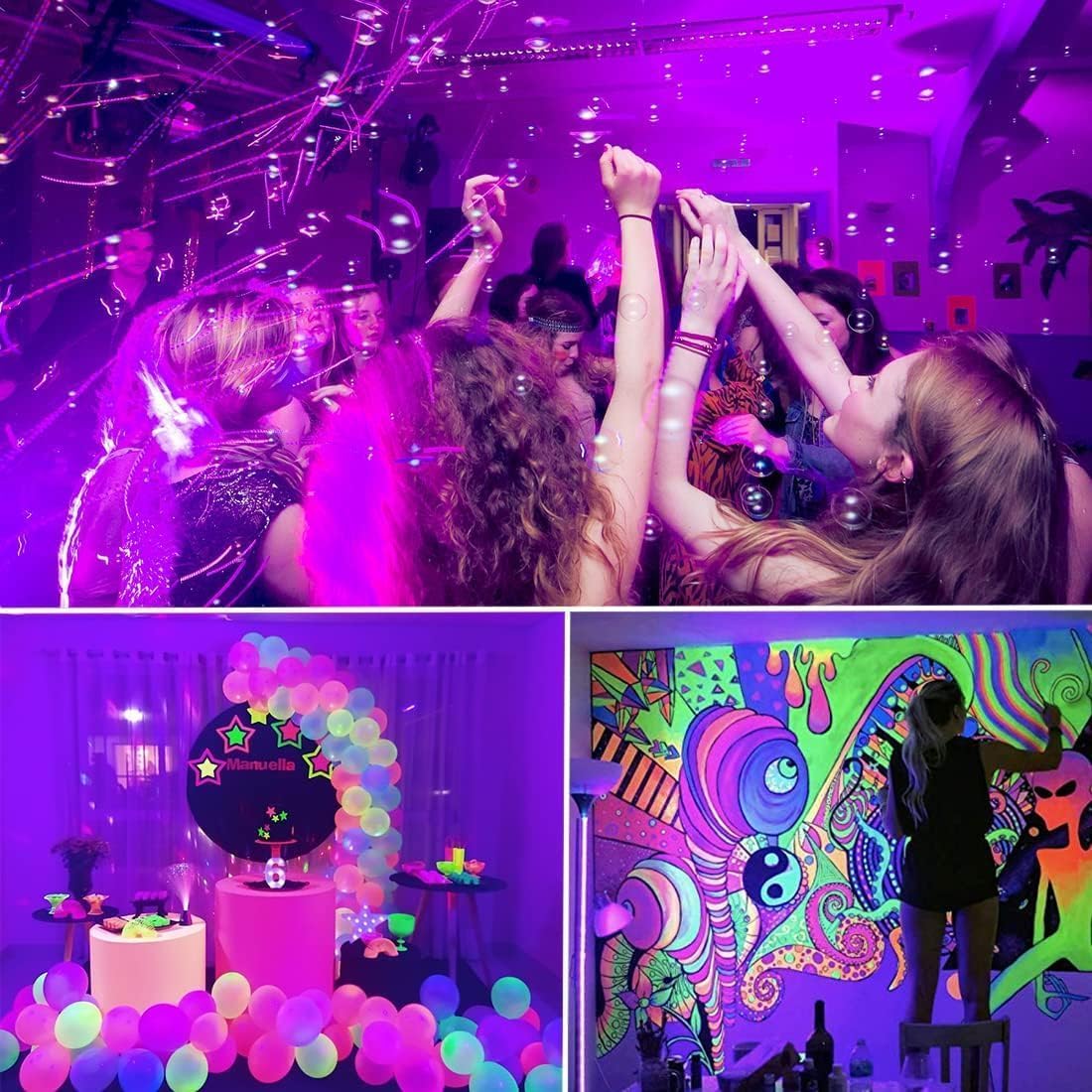 Black Light Strips for Bedroom Decor – Ambient UV Glow Lighting for Tapestries, Posters and Wall Art