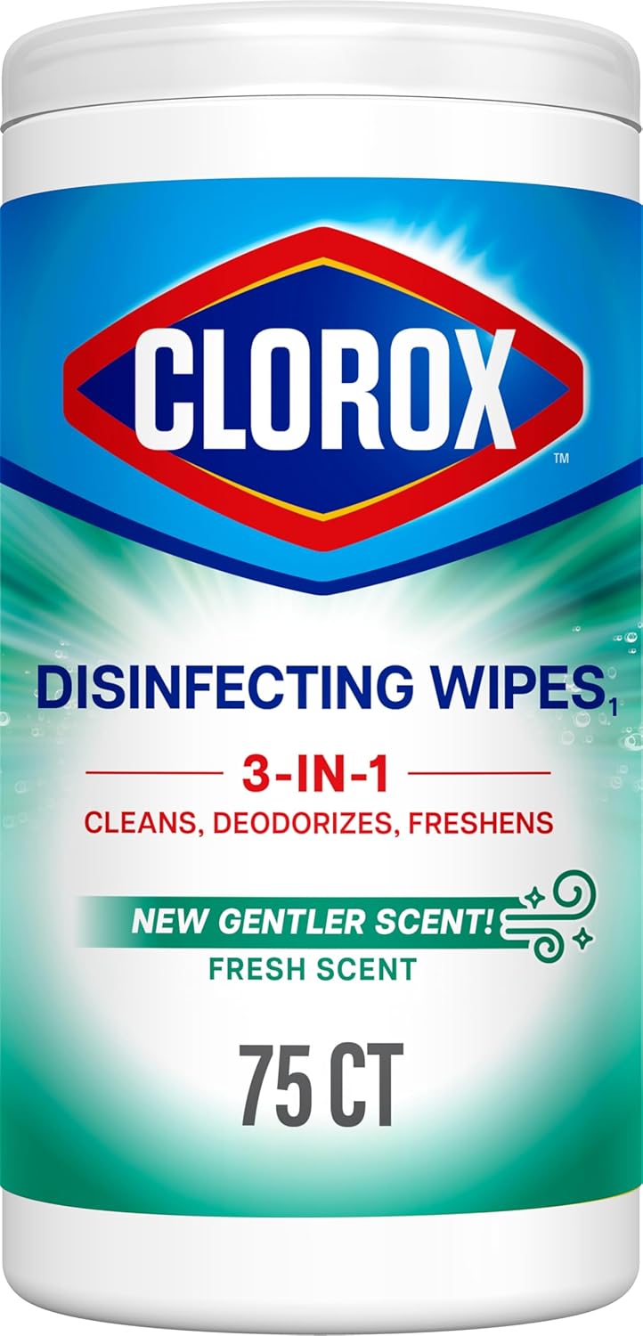 bleach-free disinfecting formula safe for finished wood, sealed granite, glass, and stainless steel