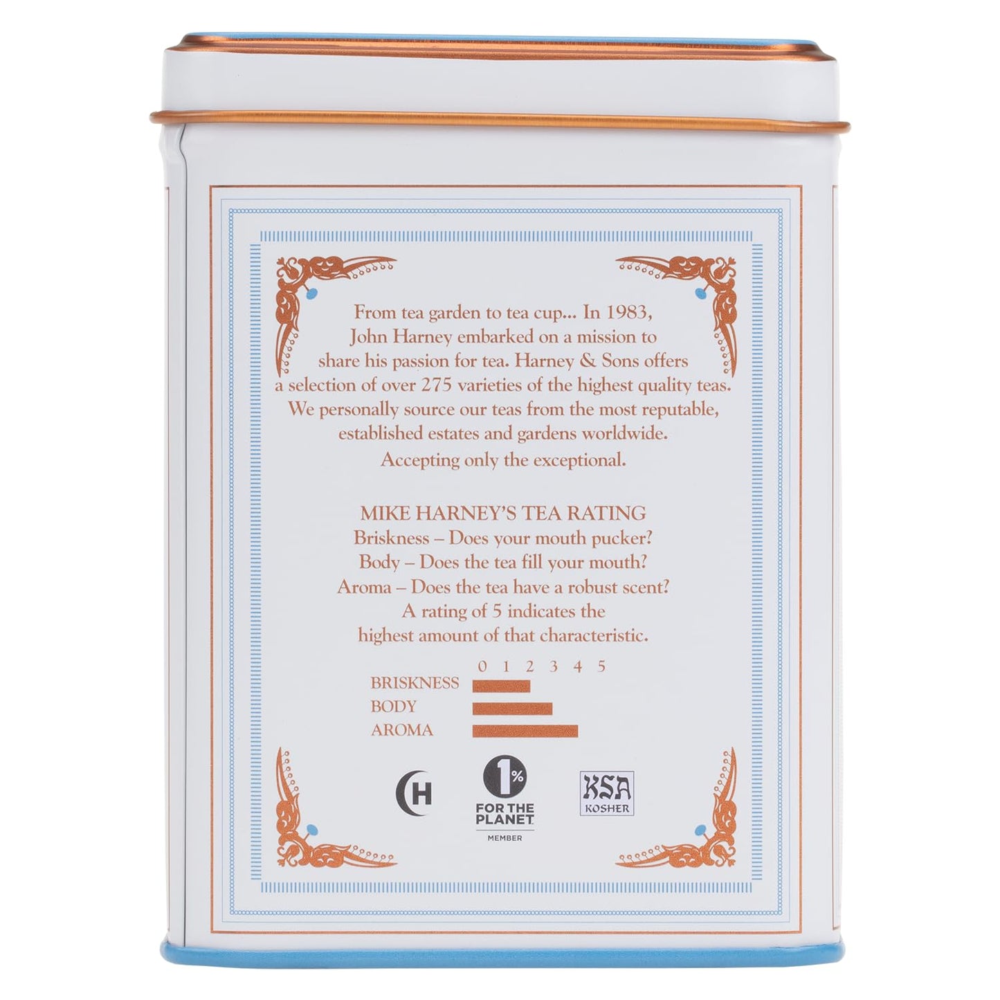 blend of black tea, white tea (silver tips), and natural bergamot oil