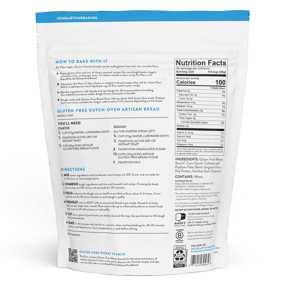 blend of gluten-free wheat starch, sorghum flour, and xanthan gum for structure and elasticity