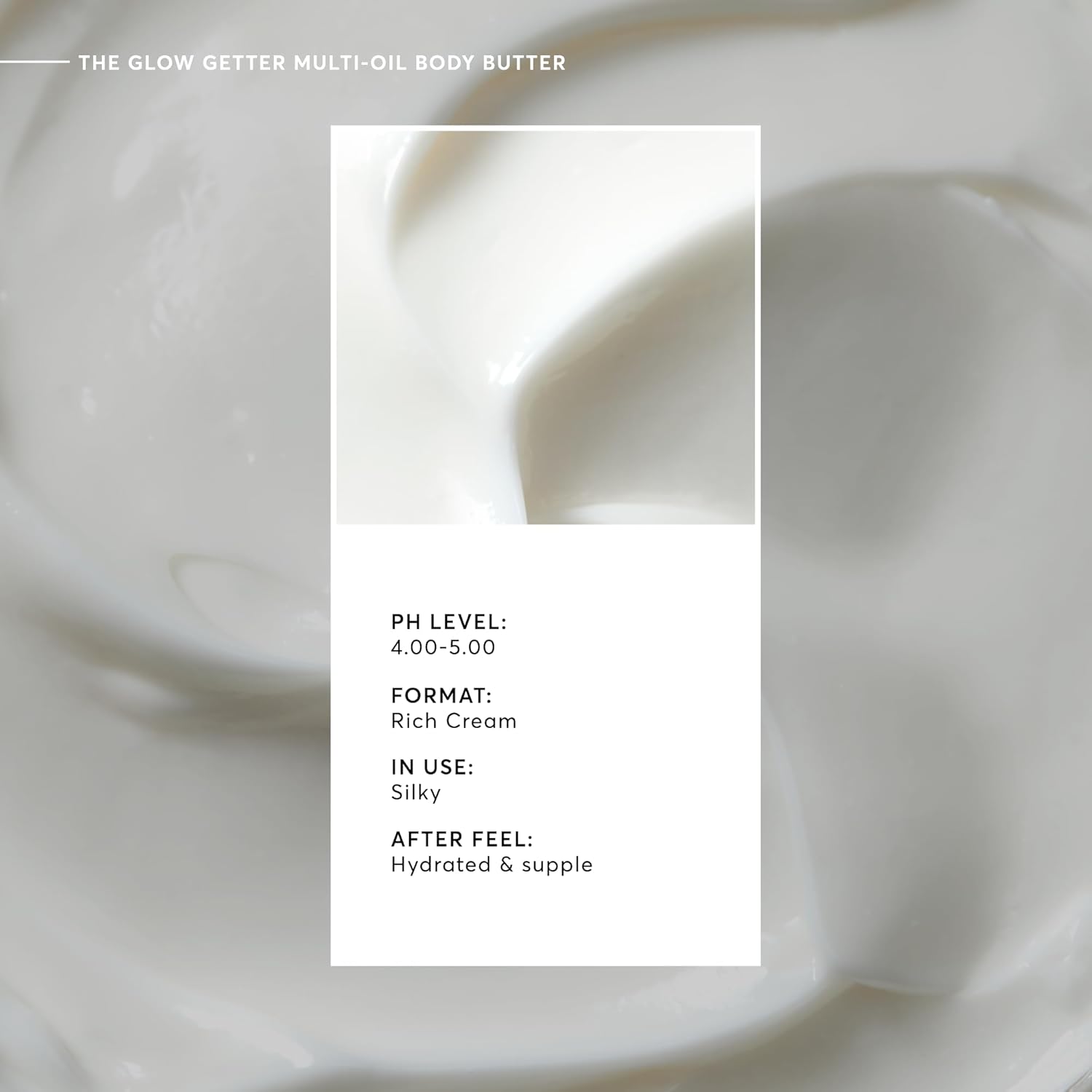 blend of shea butter, glycerin, squalane, and linoleic-rich botanical oils for hydration