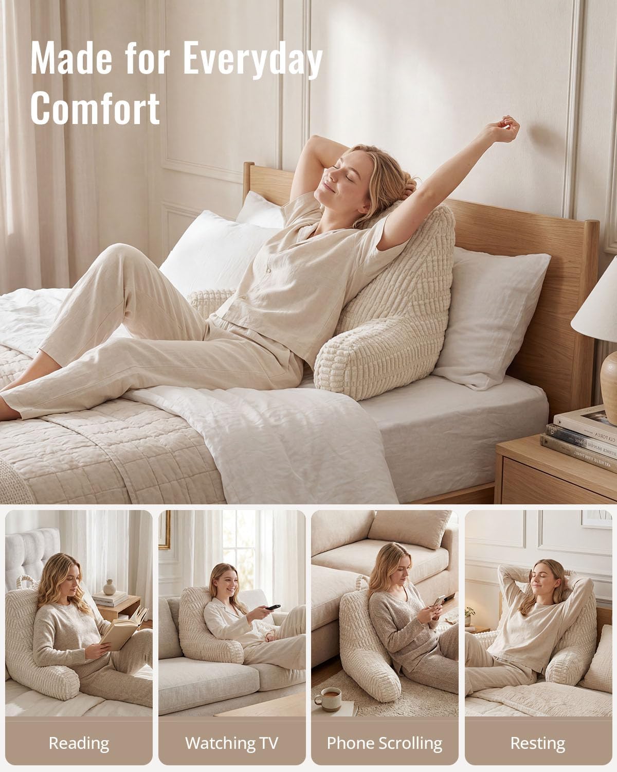 Blissful Diary Reading Pillow – Therapeutic Backrest for Chronic Back Pain and Long Reading Sessions