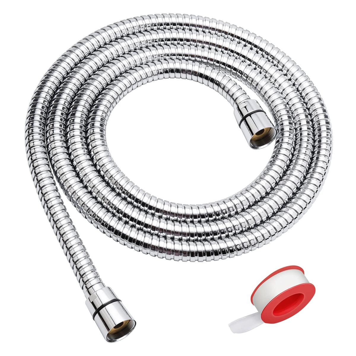 Blissland Shower Hose, 69 Inches Extra Long Stainless Steel Handheld Shower Head Hose with Brass Insert and Nut - Durable and Flexible(Chrome)