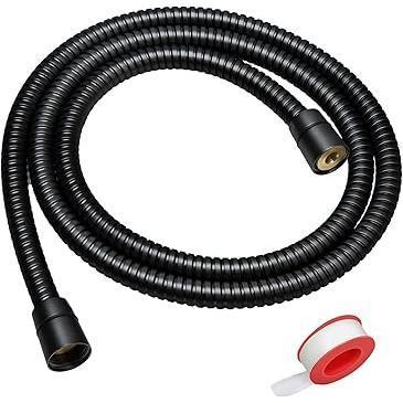 Blissland Shower Hose Extra Long 118 Inches Matte Black Handheld Shower Head Hose with Brass Insert and Nut - Crafted Finish for Designer Spa Suite
