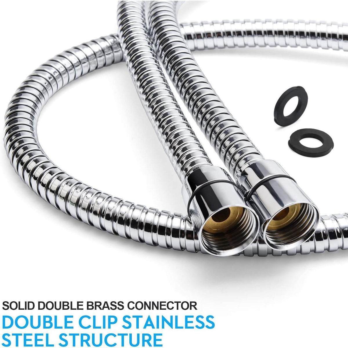 Blissland Shower Hose Extra Long 118 Inches Matte Black Handheld Shower Head Hose with Brass Insert and Nut - Crafted Finish for Designer Spa Suite