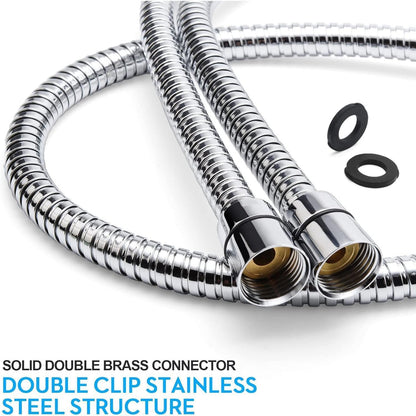 Blissland Shower Hose Extra Long 118 Inches Matte Black Handheld Shower Head Hose with Brass Insert and Nut - Crafted Finish for Designer Spa Suite