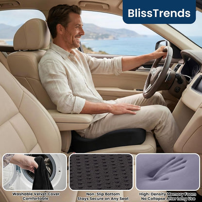 BlissTrends Memory Foam Cushion – Birthday Gift for Her and Him, Ergonomic Coccyx Pillow for Back Pain Relief