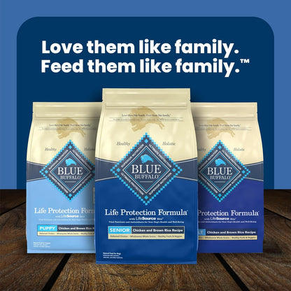 Blue Buffalo Life Protection Formula Senior Dry Dog Food – Chicken & Brown Rice for Daily Wellness, Joint Care and Immune Support, 5 lb Bag