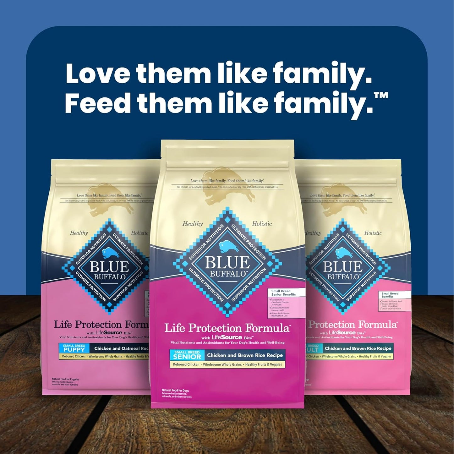 Blue Buffalo Life Protection Formula Senior Small Breed Chicken & Brown Rice Dry Dog Food – Daily Wellness Nutrition With Antioxidants for Aging Dogs, 5 lb