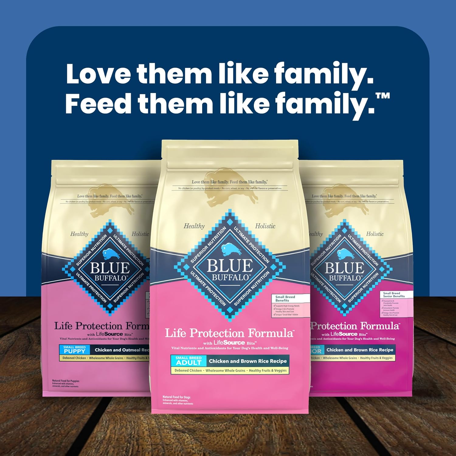 Blue Buffalo Life Protection Formula – Small Breed Adult Chicken & Brown Rice Kibble Crafted Without Corn, Wheat, Soy, or Artificial Additives