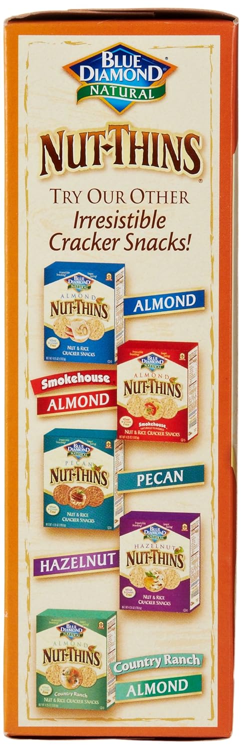 Blue Diamond Almonds Nut Thins Cheddar Cheese – School Lunchbox Cracker for Worry-Free Kids' Snacking