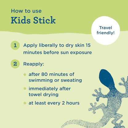 Blue Lizard Kids Mineral SPF 50 Stick – Gentle Face Sun Protection for Sensitive Toddler Skin at Beach and Pool