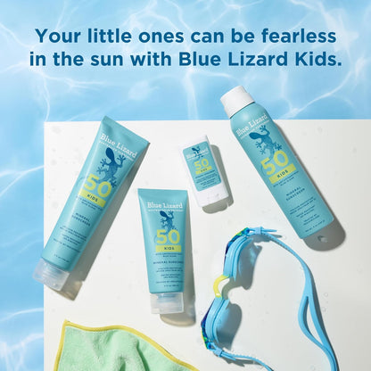 Blue Lizard Kids Mineral SPF 50 Stick – Gentle Face Sun Protection for Sensitive Toddler Skin at Beach and Pool