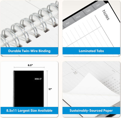 Blue Sky 2026-2027 Weekly & Monthly Planner with Neutral Cover and Understated Layout for Intentional Planning