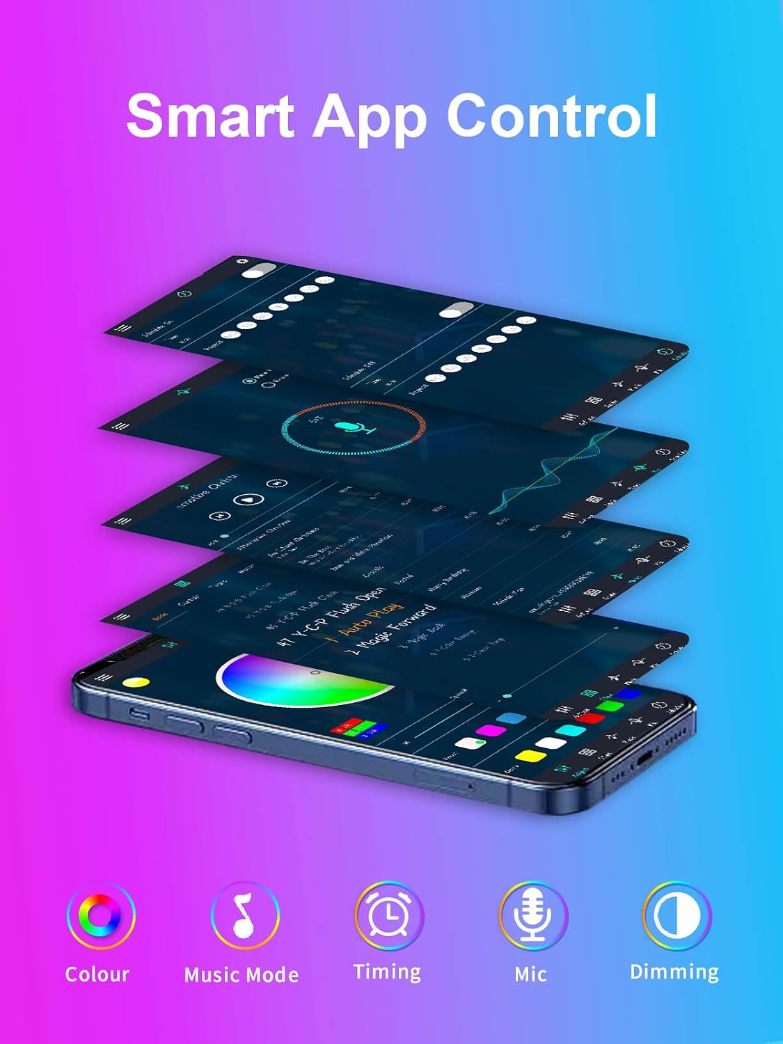 bluetooth app control plus physical remote (3 control methods total)