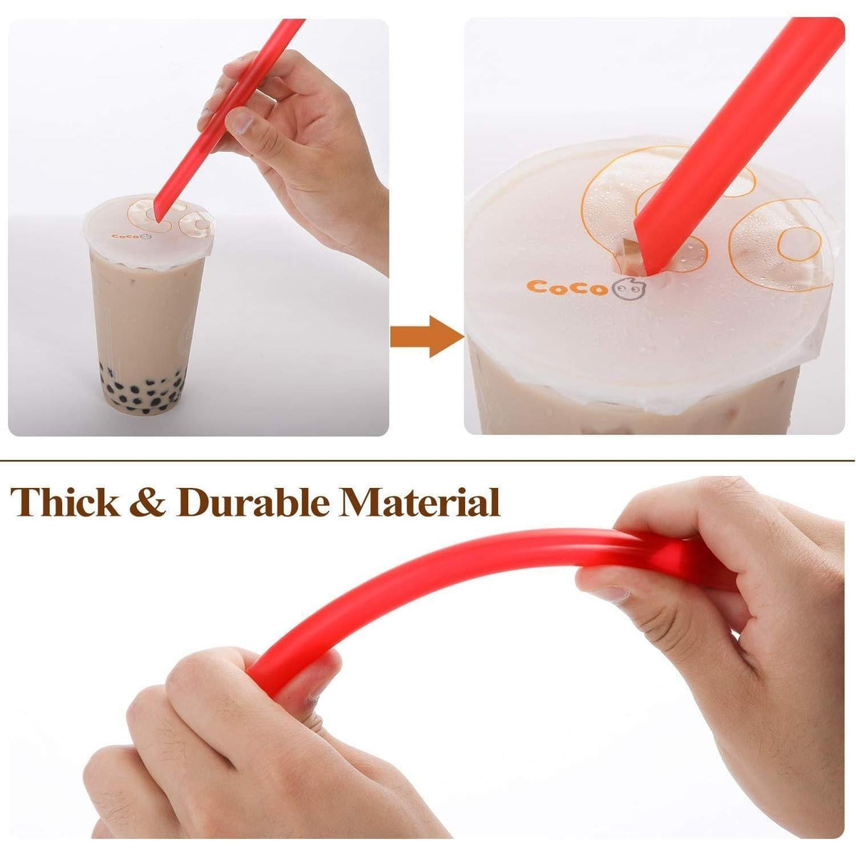 BobaBest Boba Straw Set – Child Friendly BPA Free Straws for Milkshakes and Backyard Party Treats