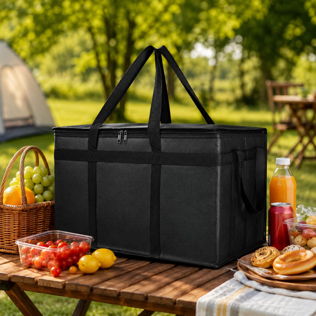 Bodaon Insulated Food Delivery Bag – XXXL Neutral-Tone Carrier for Clutter-Free Kitchens and Garages