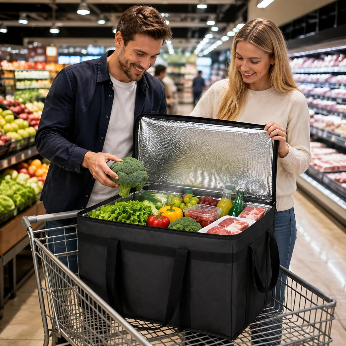 Bodaon Insulated Food Delivery Bag – XXXL Neutral-Tone Carrier for Clutter-Free Kitchens and Garages