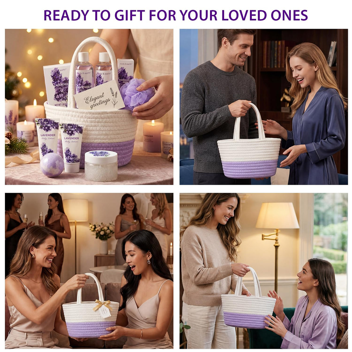 BODY & EARTH Lavender Self Care Set for Women – 11 Piece Bath Ritual Kit for Nightly Wind Down and Mindful Soaking