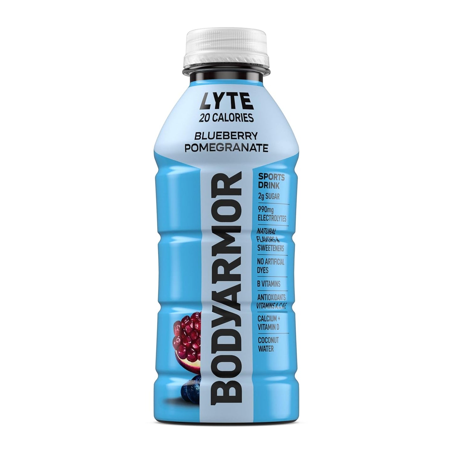 BODYARMOR LYTE Sports Drink – Family Bulk Hydration for Youth Sports Practices, Blueberry Pomegranate Coconut Water Beverage, 16 Fl Oz (Pack of 24)