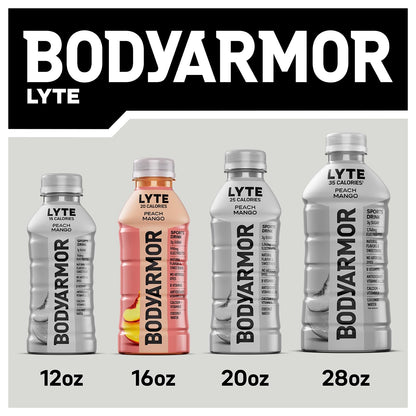 BODYARMOR LYTE Sports Drink – Family Bulk Hydration for Youth Sports Practices, Blueberry Pomegranate Coconut Water Beverage, 16 Fl Oz (Pack of 24)