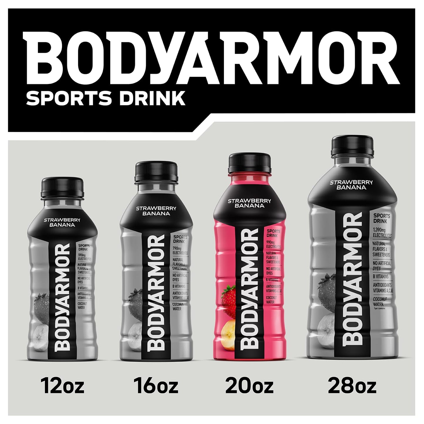 BODYARMOR Sports Drink – Portable Hydration for Hiking and Trail Running, Coconut Water Electrolyte Beverage