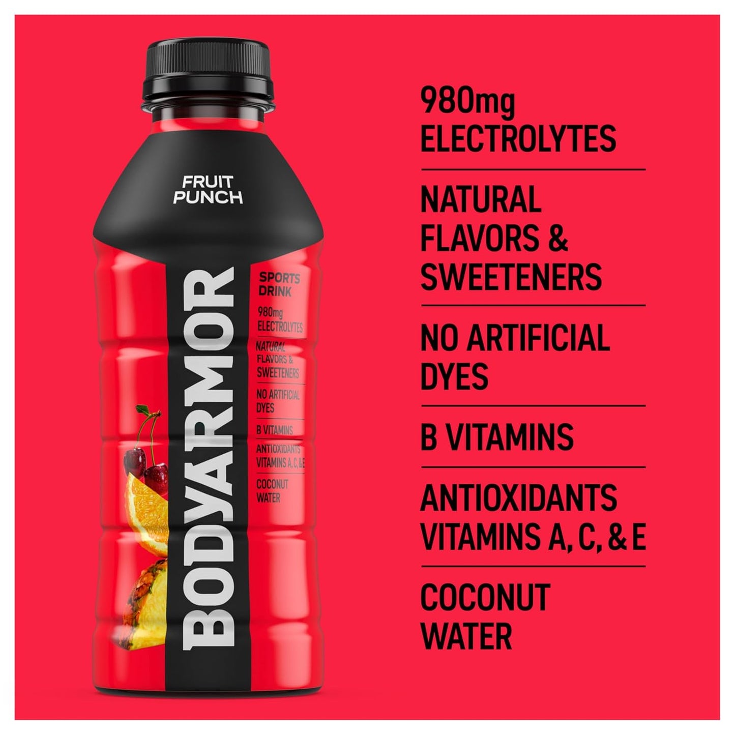 BODYARMOR Sports Drink – Portable Hydration for Hiking and Trail Running, Coconut Water Electrolyte Beverage
