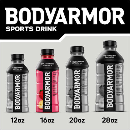 BODYARMOR Sports Drink Strawberry Banana – Pre-Workout Hydration with Coconut Water for Mindful Fitness Routines
