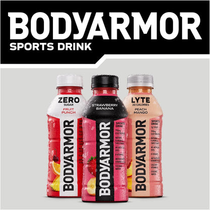 BODYARMOR Sports Drink Strawberry Banana – Pre-Workout Hydration with Coconut Water for Mindful Fitness Routines