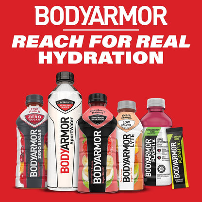 BODYARMOR SportWater Alkaline Water for Youth Sports Teams, pH 9+ Electrolyte Hydration for Practices, 1.5 Liter Pack of 12