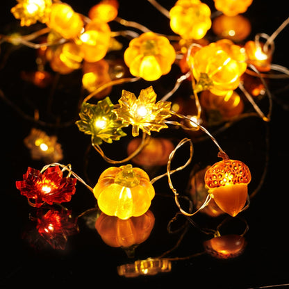 BOHON Fall Garland String Lights – Thoughtful Housewarming Gift for Her, Warm White Autumn Decor with Pumpkin & Maple