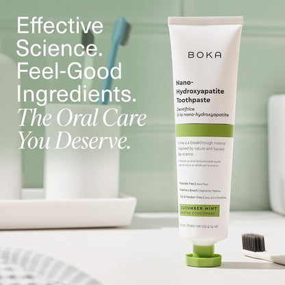 Boka Nano Hydroxyapatite Toothpaste – Less-Is-More Oral Care for the Intentional Home, 4 Fl Oz Minimalist Tube