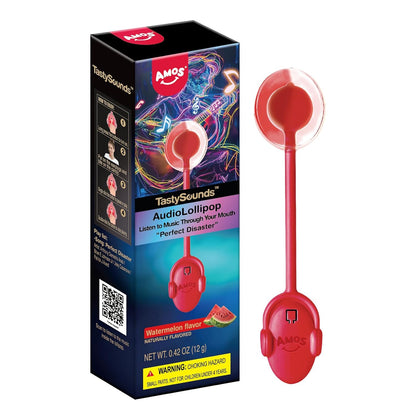 bone conduction audio embedded in the lollipop stick