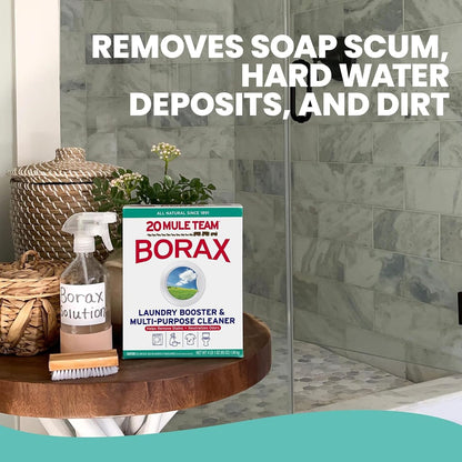 Borax 20 Mule Team Laundry Booster 65 Oz Bulk 4-Pack – Time-Saving Hard Water Softener for Working Families